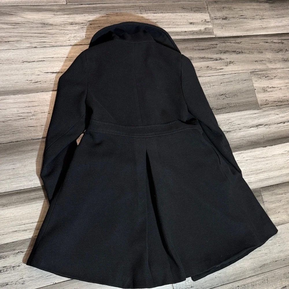 Rothschild Black Belted Fit-and-Flare Wool Coat